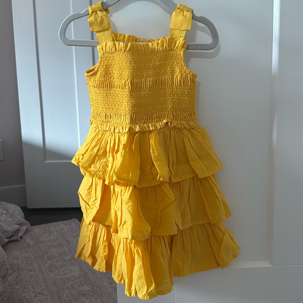 Janie & Jack Gold Tiered dress
